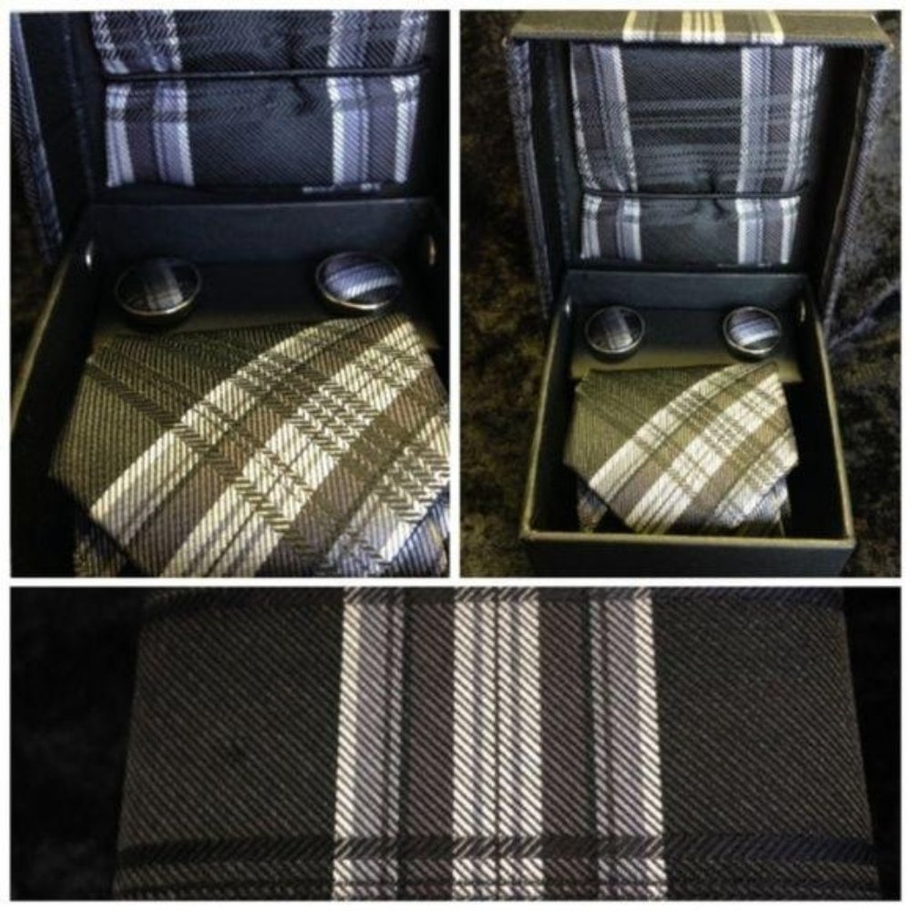 Black, Gray and White Tie Set NWT